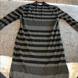 Striped Black and Gray Long Sleeve Dress